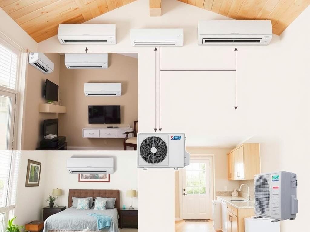 Système de climatisation multisplit avec plusieurs unités intérieures Système de climatisation multisplit avec plusieurs unités intérieures