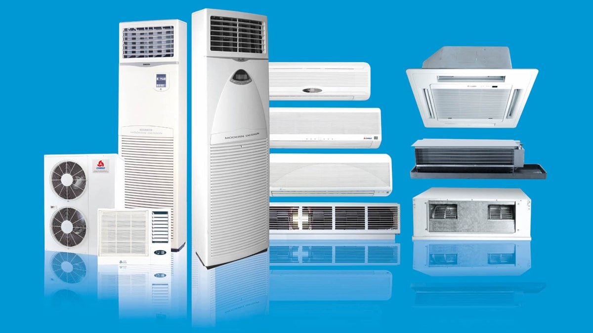 Illustration des différents types de systèmes de climatisation : monosplit, multisplit, gainable, console, réversible pour les maisons de Verquières